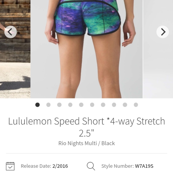Lululemon Sz 8 Speed Up Shorts Rio Nights 2.5" Inseam - Picture 8 of 9